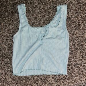 Aeropostale Mint Ribbed Crop Tank Top